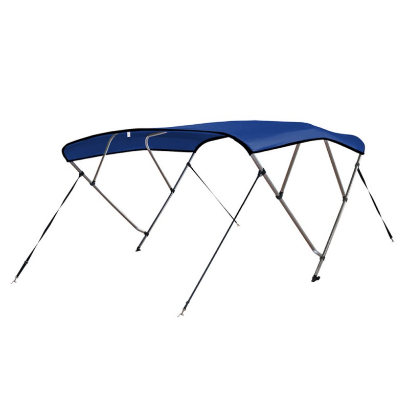 Marine-grade 600D polyester 4-Bow Bimini Boat Top Includes Hardwares with 1 Inch Aluminum Frame