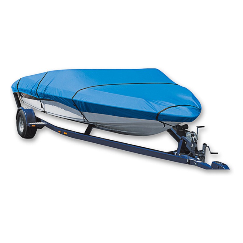 300D Polyester Waterproof Trailerable Runabout Boat Cover Fit V-hull Tri-hull Fishing Ski Pro-style Bass Boats, Full Size